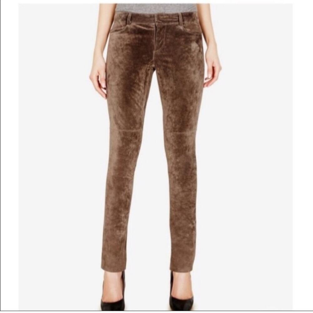 Ecru Women's Size 4 Brown 100% Genuine Suede Leather 5 Pocket Pants